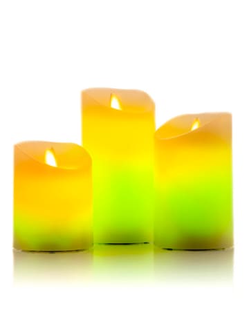 InnovaGoods 3-delige set: ledkaarsen crème