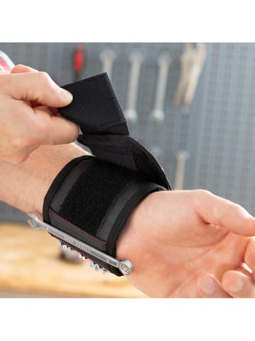 InnovaGoods Magnetisches Heimwerkerarmband in Schwarz/ Rot