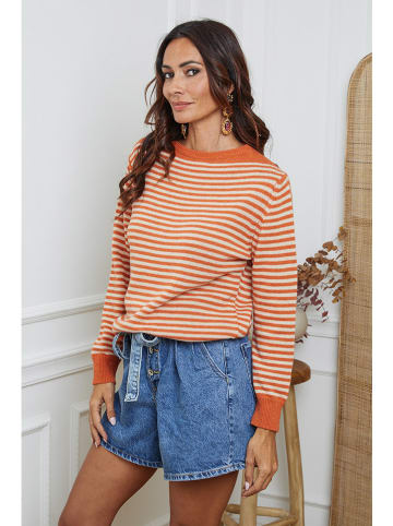 So Cachemire Trui "Dweg" oranje/beige