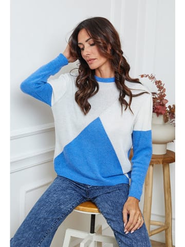 Joséfine Pullover "Lanos" in Weiß/ Grau/ Hellblau