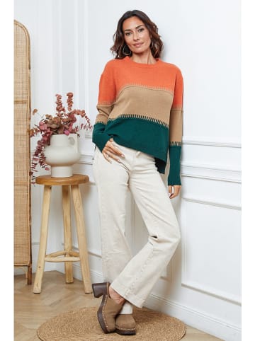 Joséfine Pullover "Lurcia" in Orange/ Beige/ Grün