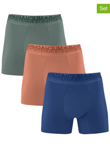 Muchachomalo 3er-Set: Boxershorts in Blau/ Orange/ Grün