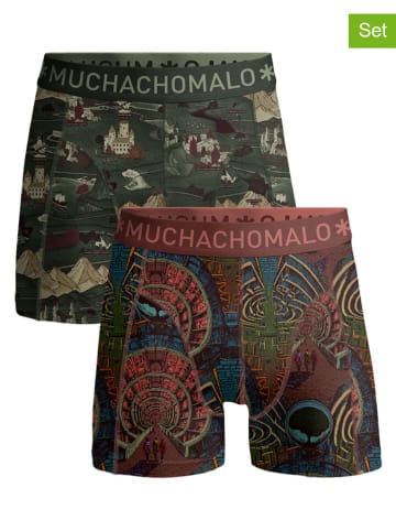 Muchachomalo 2er-Set: Boxershorts in Grün/ Hellbraun