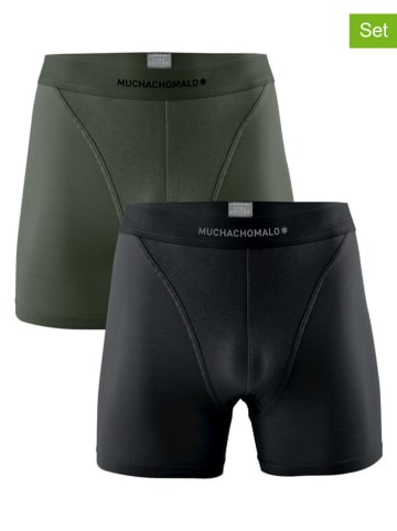 Muchachomalo 2er-Set: Boxershorts in Schwarz/ Grün