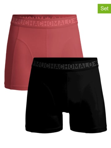 Muchachomalo 2er-Set: Boxershorts in Schwarz/ Koralle