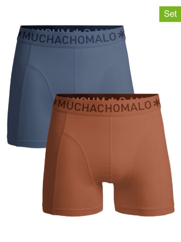 Muchachomalo 2er-Set: Boxershorts in Blau/ Orange