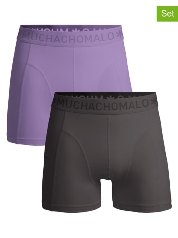Muchachomalo 2-delige set: boxershorts paars/grijs