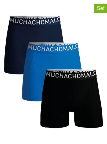 Muchachomalo 3er-Set: Boxershorts in Schwarz/ Dunkelblau/ Blau