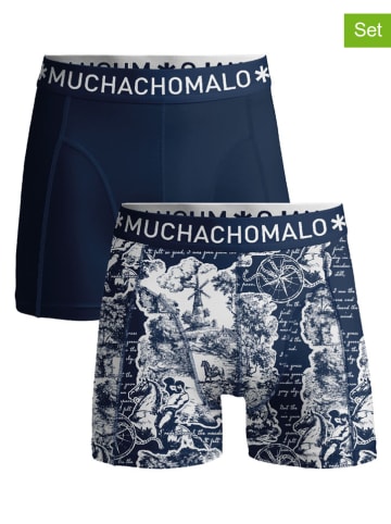 Muchachomalo 2er-Set: Boxershorts in Dunkelblau/ Weiß