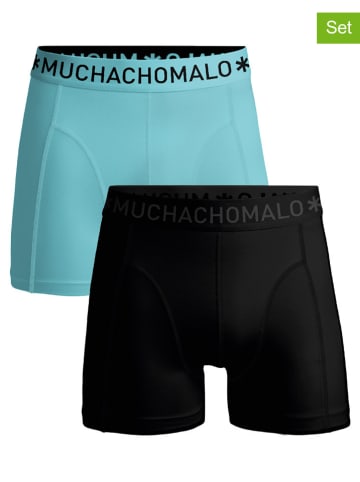 Muchachomalo 2er-Set: Boxershorts in Türkis/ Schwarz