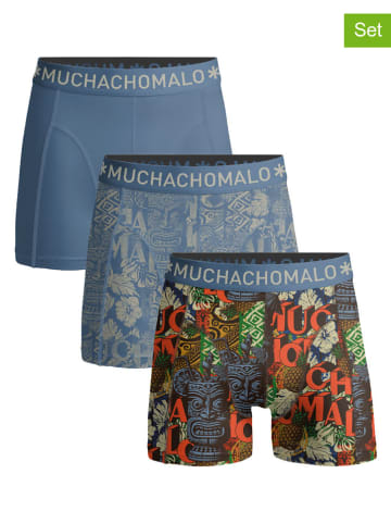 Muchachomalo 3-delige set: boxershorts lichtblauw/meerkleurig