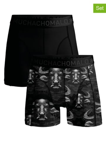 Muchachomalo 2er-Set: Boxershorts in Schwarz/ Grau