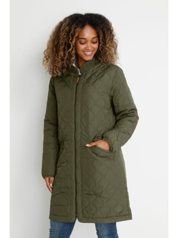 Kaffe Płaszcz pikowany w kolorze ciemnozielonym