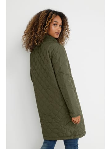 Kaffe Doorgestikte mantel donkergroen