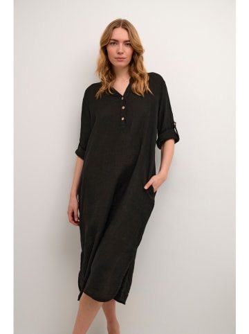 Kaffe Leinen-Kleid in Schwarz