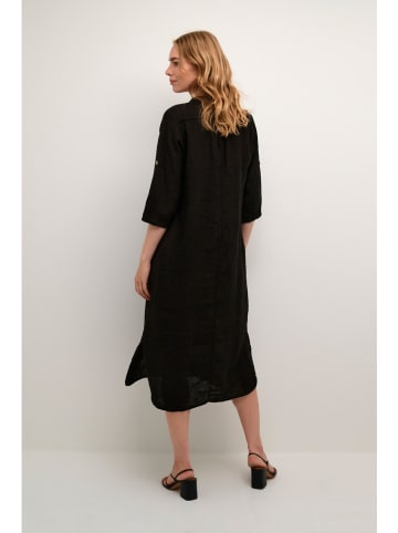 Kaffe Leinen-Kleid in Schwarz