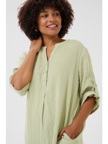 Kaffe Leinen-Kleid in Grün