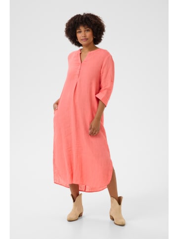 Kaffe Leinen-Kleid in Orange