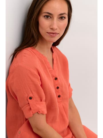 Kaffe Leinen-Kleid in Orange