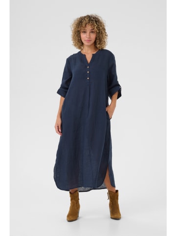 Kaffe Linnen jurk donkerblauw