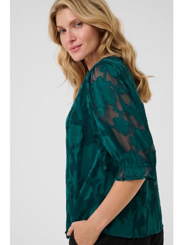 Cream Blouse turquoise