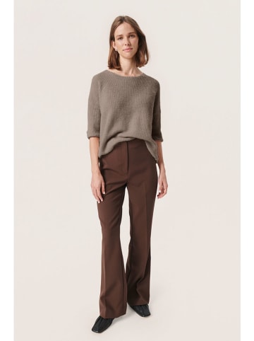 Soaked in Luxury Pullover "Tuesday" in Hellbraun/ Grau