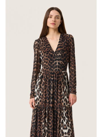 Soaked in Luxury Kleid "Valdora" in Braun/ Schwarz