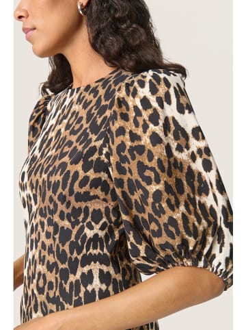 Soaked in Luxury Jurk wit/camel/zwart