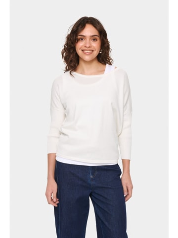 SAINT TROPEZ Sweter w kolorze kremowym