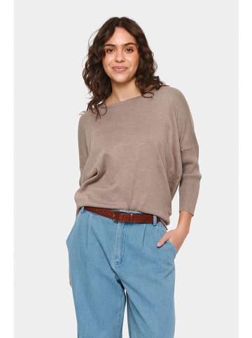 SAINT TROPEZ Sweter w kolorze beżowym