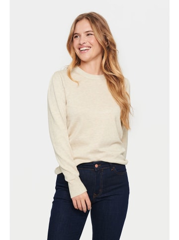 SAINT TROPEZ Sweter w kolorze beżowym