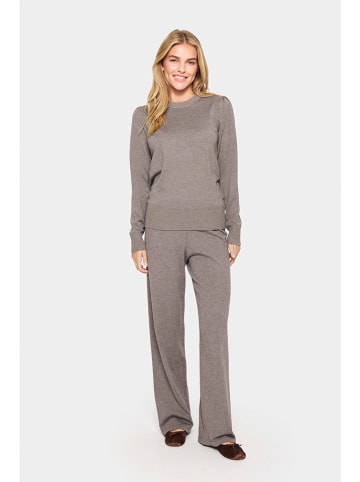 SAINT TROPEZ Sweter w kolorze beżowym