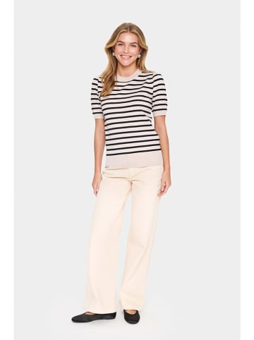 SAINT TROPEZ Gebreid shirt beige