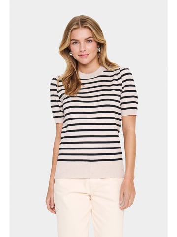 SAINT TROPEZ Koszulka dzianinowa w kolorze beżowym