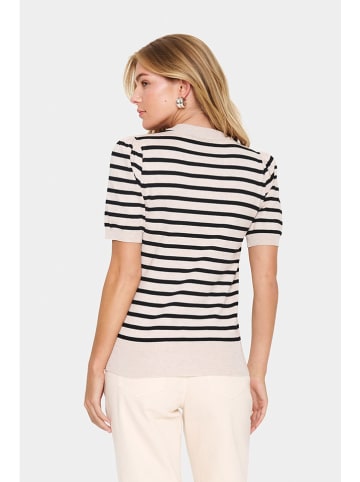 SAINT TROPEZ Gebreid shirt beige