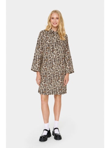 SAINT TROPEZ Jurk "Zeeka" beige/lichtbruin/zwart