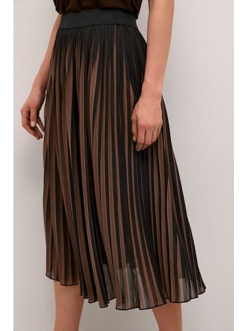 CULTURE Plissee-Rock in Braun