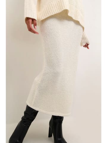 Kaffe Spódnica dzianinowa w kolorze kremowym