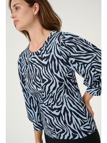 Kaffe Longsleeve "Lvanna" in Hellblau/ Schwarz