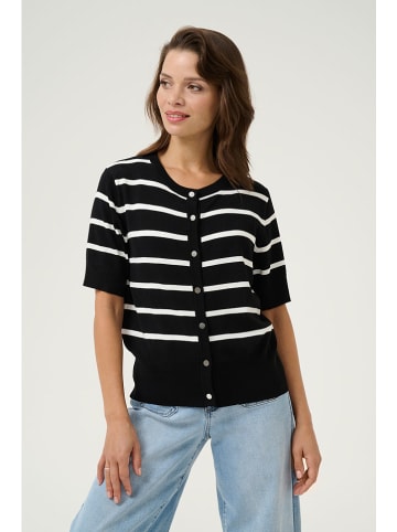 Kaffe Cardigan "Lizza" in Schwarz/ Weiß