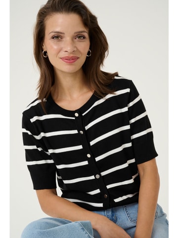 Kaffe Cardigan "Lizza" in Schwarz/ Weiß