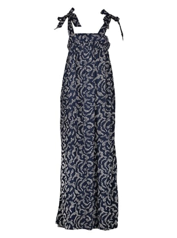 Kaffe Kleid in Dunkelblau/ Weiß