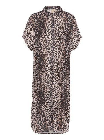 CULTURE Kleid in Hellbraun/ Schwarz