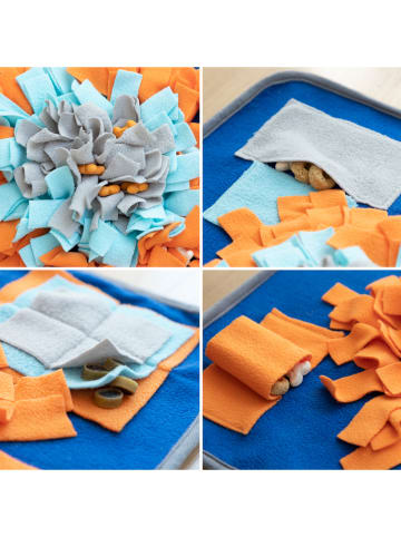 InnovaGoods Snuffelmat blauw/oranje - (L)45 x (B)45 cm