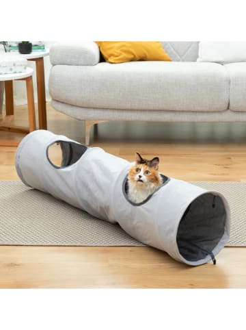 InnovaGoods Katzentunnel in Grau - (L)114 x Ø25 cm