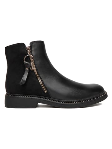 Lasocki Leren enkelboots zwart