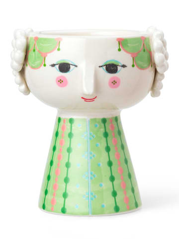 Bjørn Wiinblad Kerzenständer "Eva" in Grün/ Rosa/ Weiß - (H)9,5 x Ø 8 cm