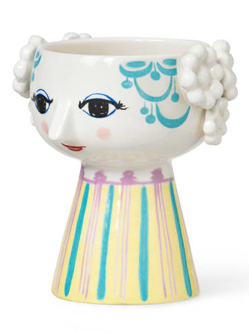 Bjørn Wiinblad Kerzenständer "Eva" in Gelb/ Rosa/ Weiß - (H)9,5 x Ø 8 cm