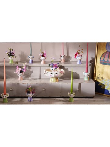 Bjørn Wiinblad Świecznik "Eva" w kolorze żółto-jasnoróżowo-białym - wys. 9,5 x Ø 8 cm