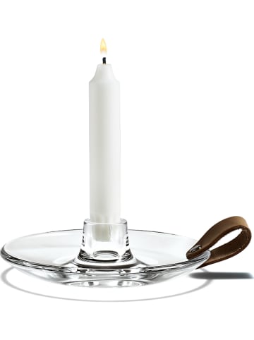 Holme Gaard Kerzenständer "DWL" in Transparent/ Braun - (H)4,2 x Ø 16 cm